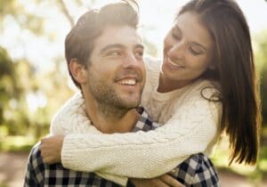 Happy couple laughing